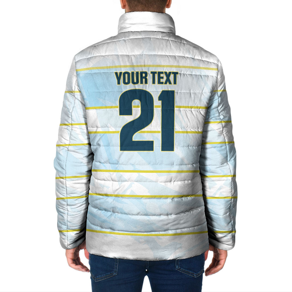2026 Autumn Rugby Nations Argentina Custom Padded Jacket Blue and White Stripes Pattern