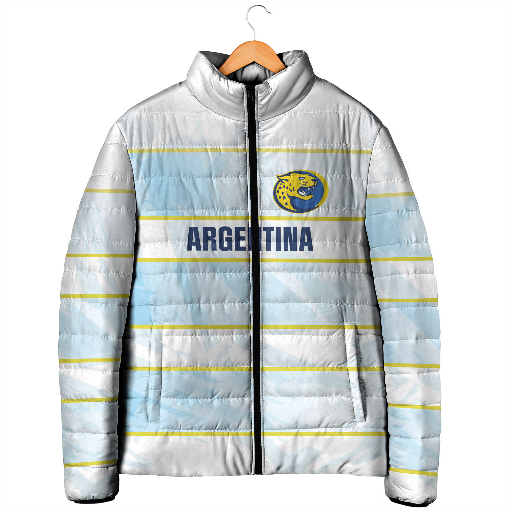 2026 Autumn Rugby Nations Argentina Custom Padded Jacket Blue and White Stripes Pattern