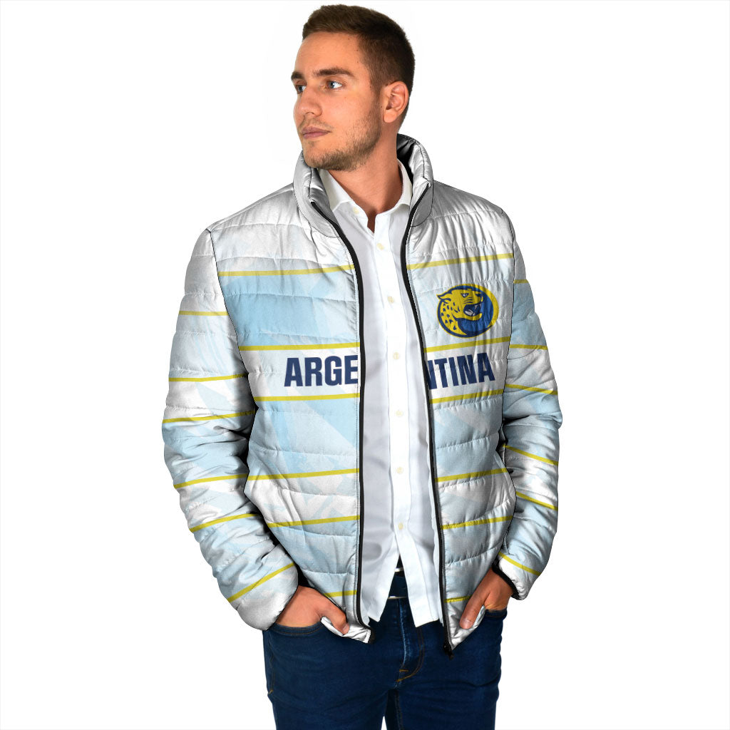 2026 Autumn Rugby Nations Argentina Custom Padded Jacket Blue and White Stripes Pattern
