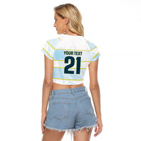 2026 Autumn Rugby Nations Argentina Custom Raglan Cropped T Shirt Blue and White Stripes Pattern