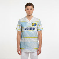 2026 Autumn Rugby Nations Argentina Custom Scrub Top Blue and White Stripes Pattern