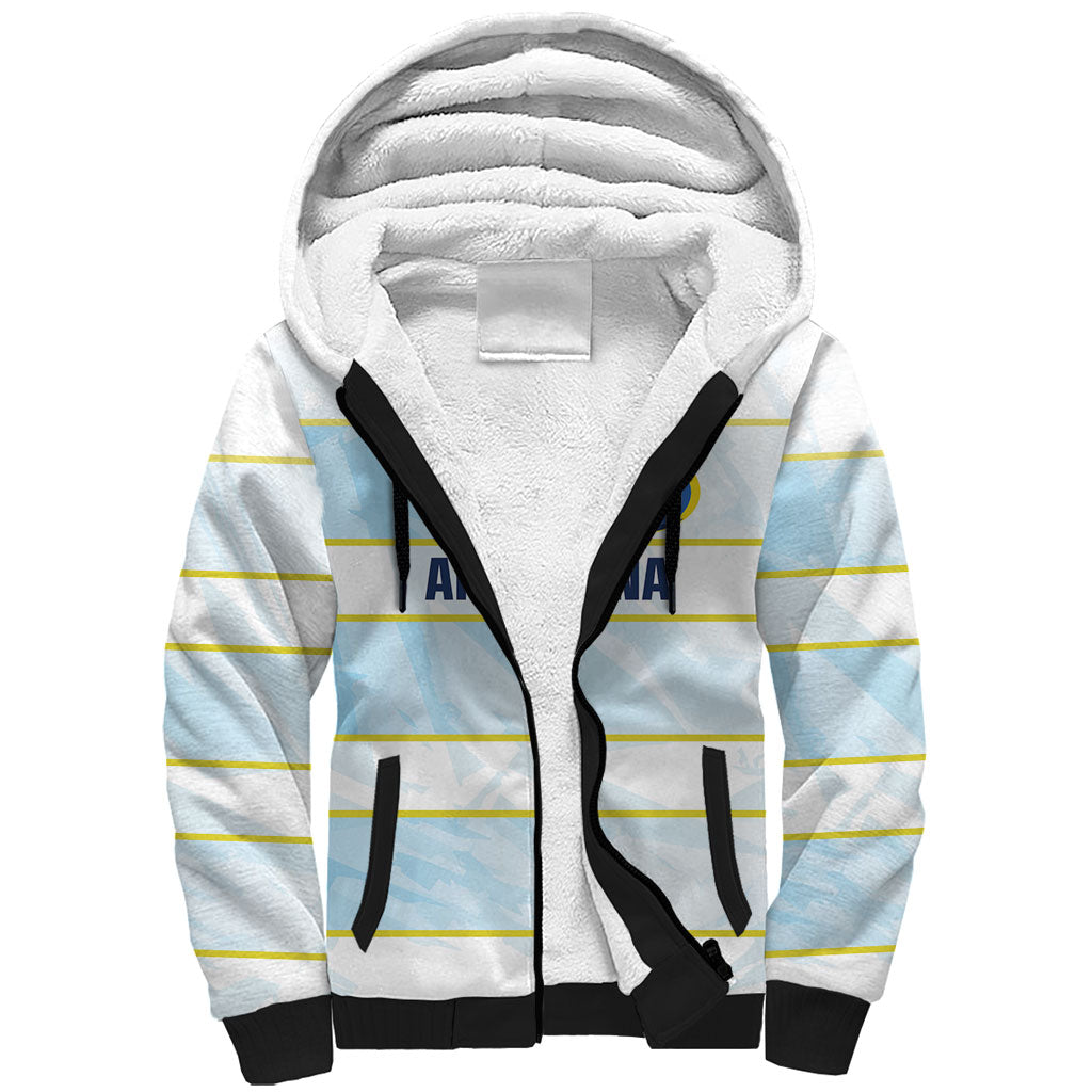 2026 Autumn Rugby Nations Argentina Custom Sherpa Hoodie Blue and White Stripes Pattern