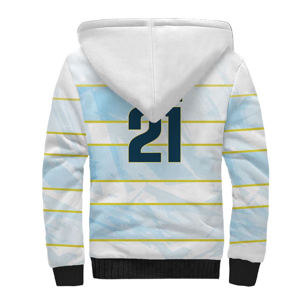 2026 Autumn Rugby Nations Argentina Custom Sherpa Hoodie Blue and White Stripes Pattern