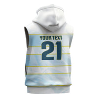 2026 Autumn Rugby Nations Argentina Custom Sleeveless Hoodie Blue and White Stripes Pattern