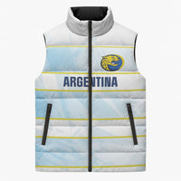 2026 Autumn Rugby Nations Argentina Custom Sleeveless Puffer Jacket Blue and White Stripes Pattern