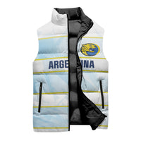 2026 Autumn Rugby Nations Argentina Custom Sleeveless Puffer Jacket Blue and White Stripes Pattern