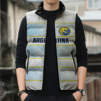 2026 Autumn Rugby Nations Argentina Custom Sleeveless Puffer Jacket Blue and White Stripes Pattern