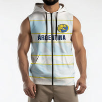 2026 Autumn Rugby Nations Argentina Custom Sleeveless Zip Hoodie Blue and White Stripes Pattern