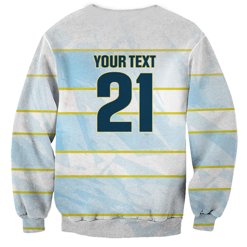 2026 Autumn Rugby Nations Argentina Custom Sweatshirt Blue and White Stripes Pattern