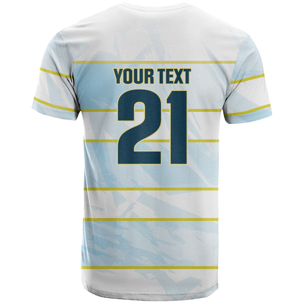 2026 Autumn Rugby Nations Argentina Custom T Shirt Blue and White Stripes Pattern