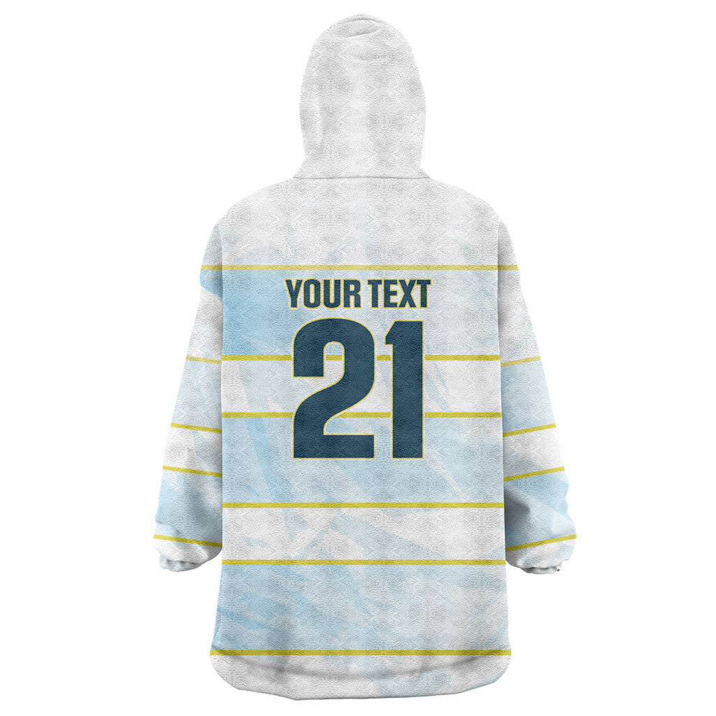 2026 Autumn Rugby Nations Argentina Custom Wearable Blanket Hoodie Blue and White Stripes Pattern