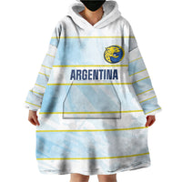 2026 Autumn Rugby Nations Argentina Custom Wearable Blanket Hoodie Blue and White Stripes Pattern