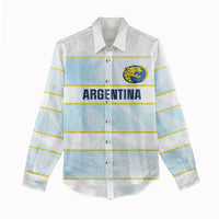 2026 Autumn Rugby Nations Argentina Custom Women Casual Shirt Blue and White Stripes Pattern