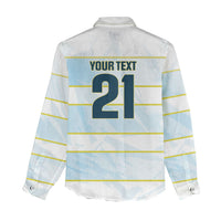 2026 Autumn Rugby Nations Argentina Custom Women Casual Shirt Blue and White Stripes Pattern