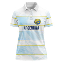 2026 Autumn Rugby Nations Argentina Custom Women Polo Shirt Blue and White Stripes Pattern