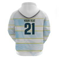 2026 Autumn Rugby Nations Argentina Custom Zip Hoodie Blue and White Stripes Pattern