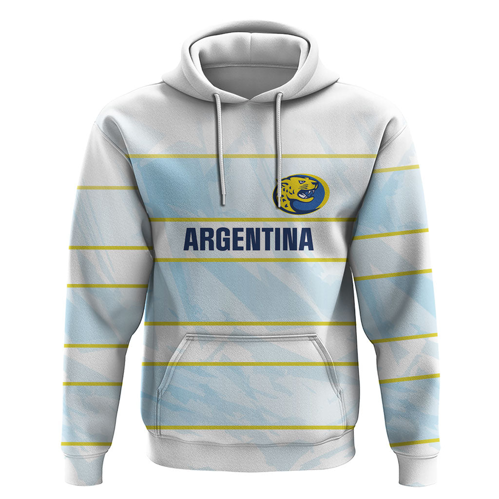 2026 Autumn Rugby Nations Argentina Custom Zip Hoodie Blue and White Stripes Pattern