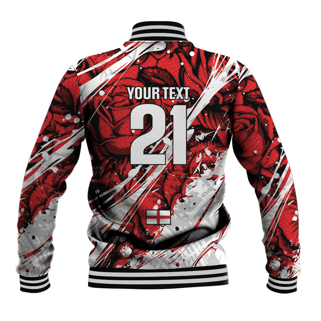 2026 Autumn Rugby Nations England Custom Baseball Jacket Red Rose Majestic Motif