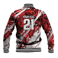 2026 Autumn Rugby Nations England Custom Baseball Jacket Red Rose Majestic Motif