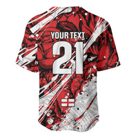 2026 Autumn Rugby Nations England Custom Baseball Jersey Red Rose Majestic Motif