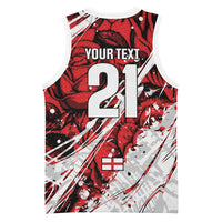 2026 Autumn Rugby Nations England Custom Basketball Jersey Red Rose Majestic Motif