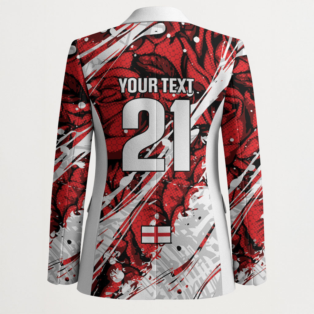 2026 Autumn Rugby Nations England Custom Blazer Red Rose Majestic Motif