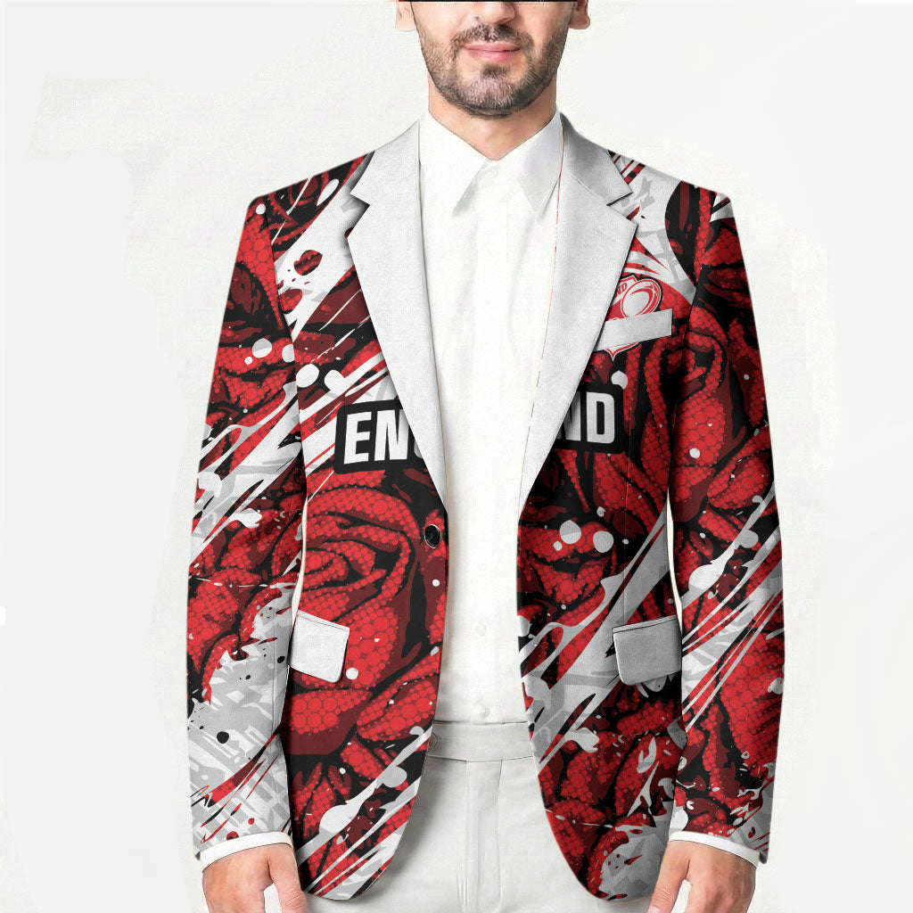 2026 Autumn Rugby Nations England Custom Blazer Red Rose Majestic Motif