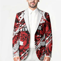 2026 Autumn Rugby Nations England Custom Blazer Red Rose Majestic Motif