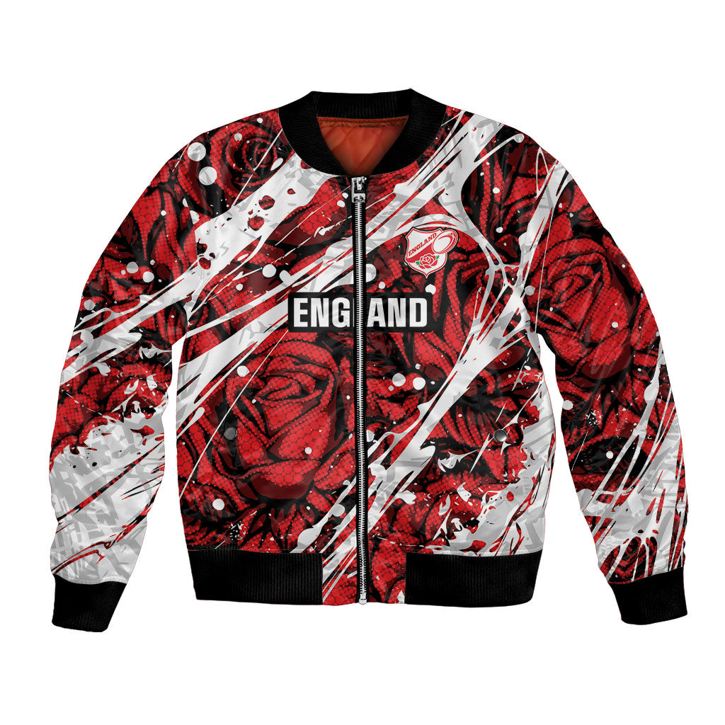 2026 Autumn Rugby Nations England Custom Bomber Jacket Red Rose Majestic Motif