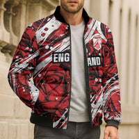 2026 Autumn Rugby Nations England Custom Bomber Puffer Jacket Red Rose Majestic Motif