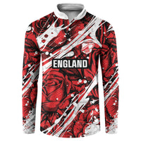 2026 Autumn Rugby Nations England Custom Button Sweatshirt Red Rose Majestic Motif