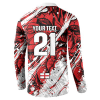 2026 Autumn Rugby Nations England Custom Button Sweatshirt Red Rose Majestic Motif