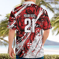 2026 Autumn Rugby Nations England Custom Hawaiian Shirt Red Rose Majestic Motif