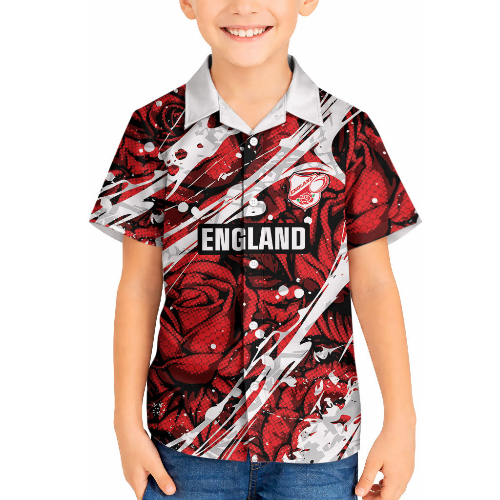 2026 Autumn Rugby Nations England Custom Hawaiian Shirt Red Rose Majestic Motif