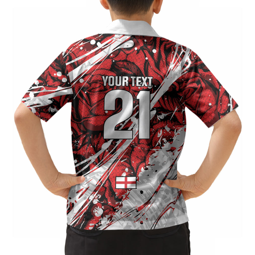 2026 Autumn Rugby Nations England Custom Hawaiian Shirt Red Rose Majestic Motif