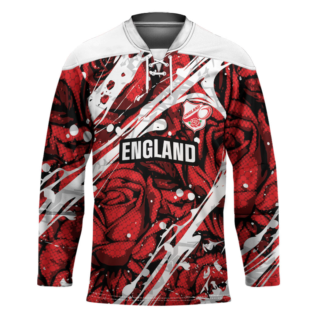 2026 Autumn Rugby Nations England Custom Hockey Jersey Red Rose Majestic Motif