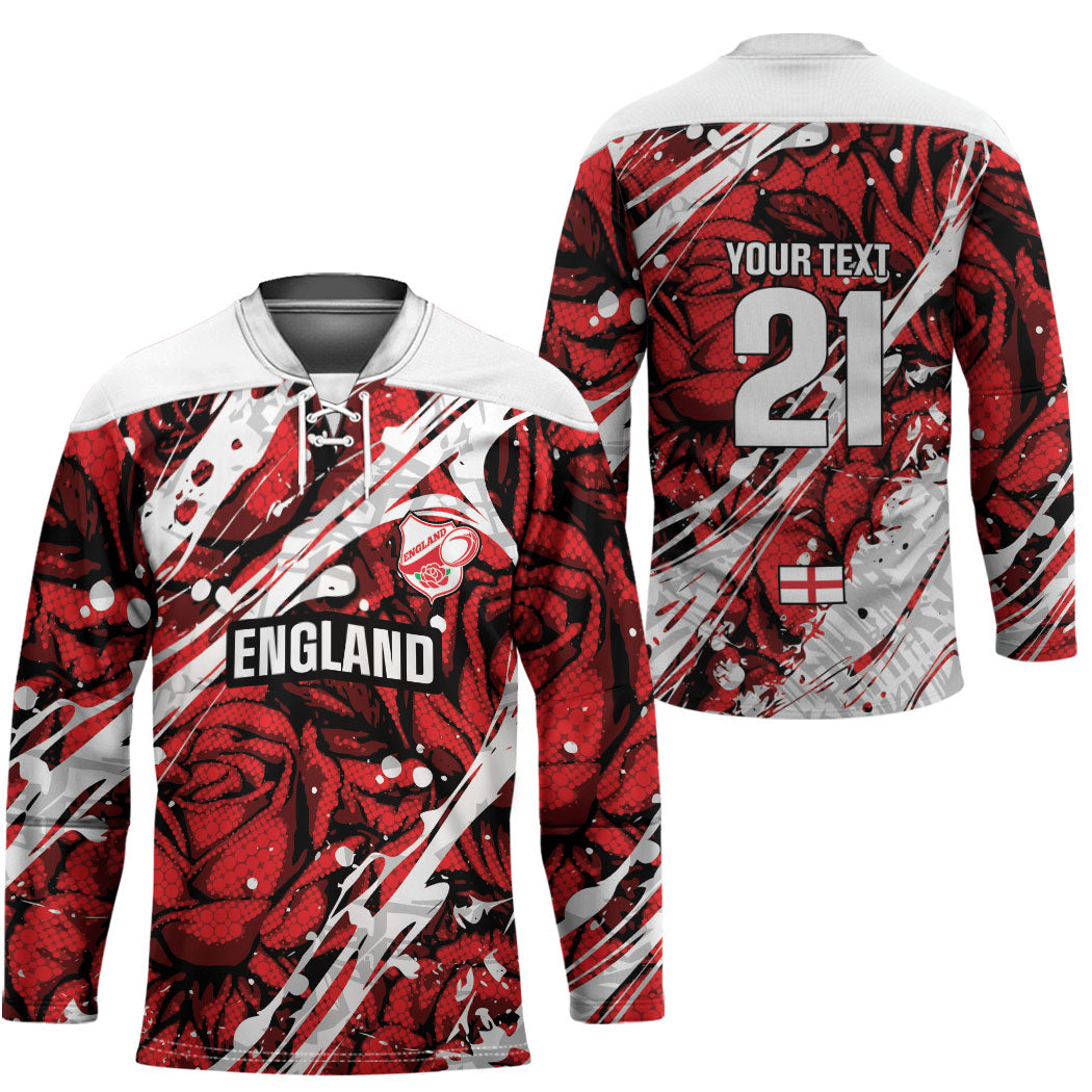 2026 Autumn Rugby Nations England Custom Hockey Jersey Red Rose Majestic Motif