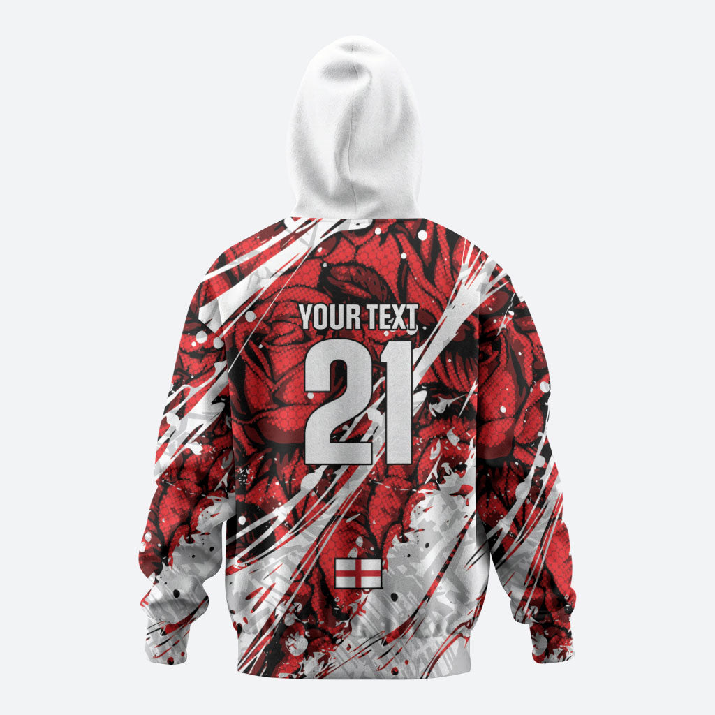 2026 Autumn Rugby Nations England Custom Hoodie Red Rose Majestic Motif