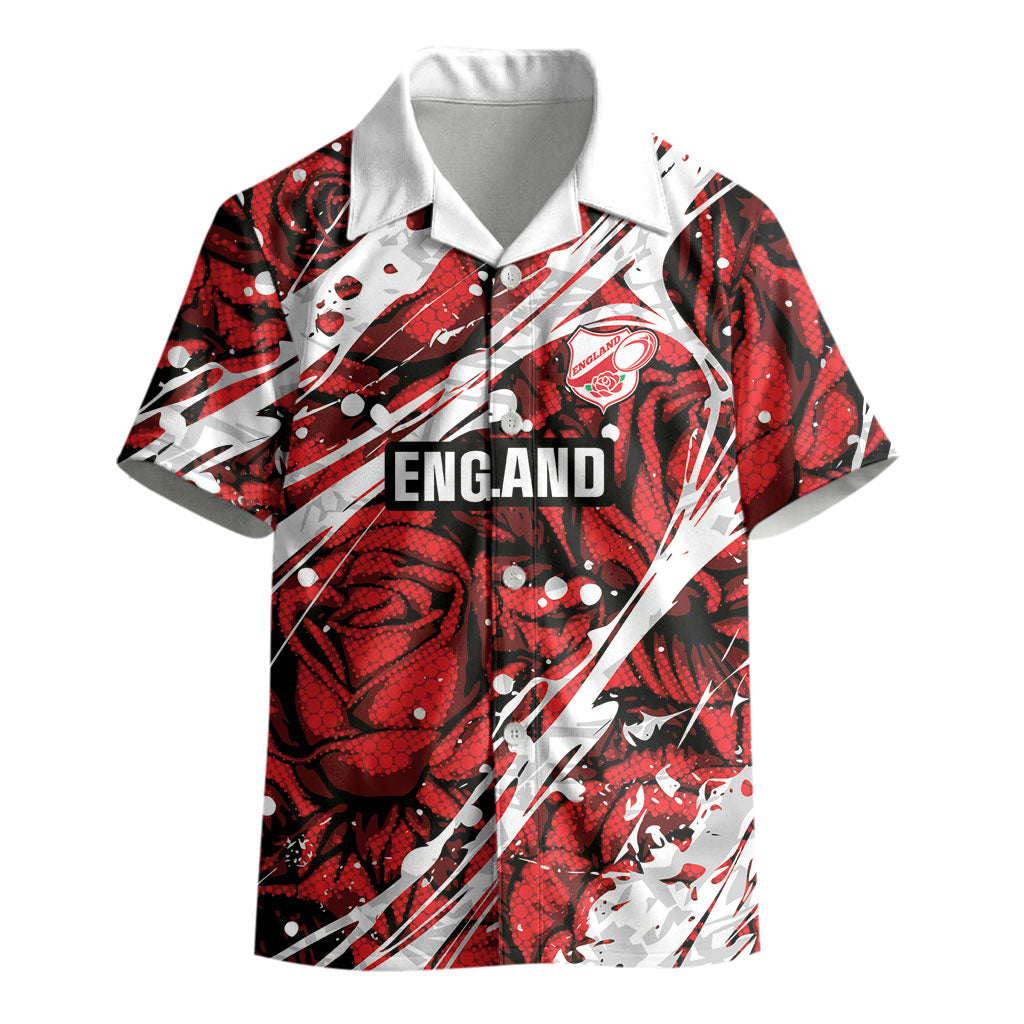 2026 Autumn Rugby Nations England Custom Kid Hawaiian Shirt Red Rose Majestic Motif