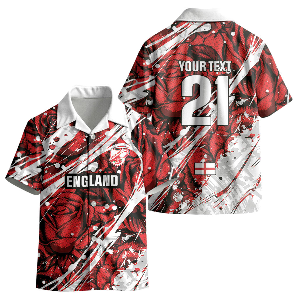 2026 Autumn Rugby Nations England Custom Kid Hawaiian Shirt Red Rose Majestic Motif