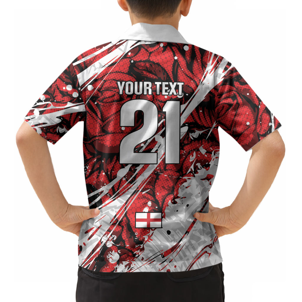 2026 Autumn Rugby Nations England Custom Kid Hawaiian Shirt Red Rose Majestic Motif
