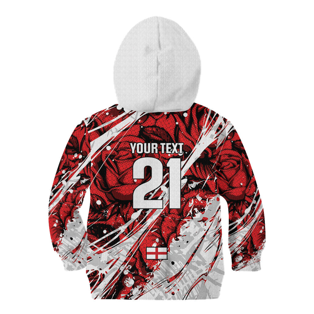 2026 Autumn Rugby Nations England Custom Kid Hoodie Red Rose Majestic Motif