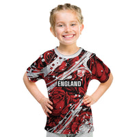 2026 Autumn Rugby Nations England Custom Kid T Shirt Red Rose Majestic Motif