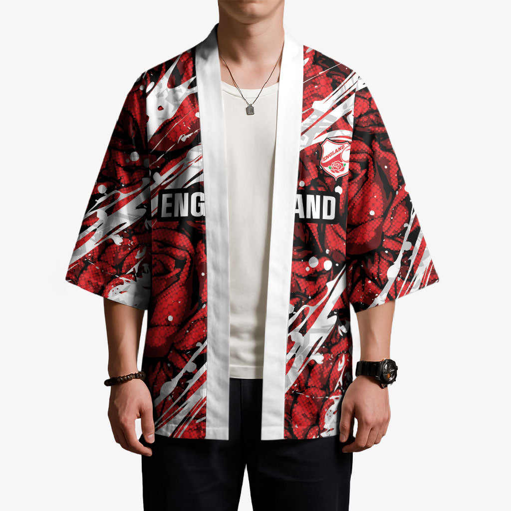 2026 Autumn Rugby Nations England Custom Kimono Red Rose Majestic Motif