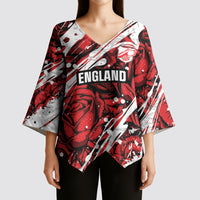 2026 Autumn Rugby Nations England Custom Kimono Sleeve Blouse Red Rose Majestic Motif