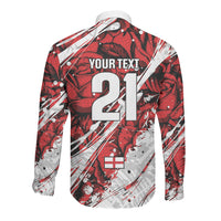 2026 Autumn Rugby Nations England Custom Long Sleeve Button Shirt Red Rose Majestic Motif