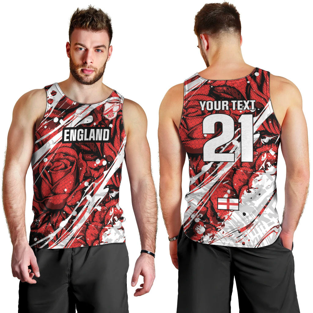 2026 Autumn Rugby Nations England Custom Men Tank Top Red Rose Majestic Motif