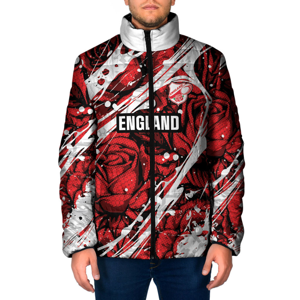 2026 Autumn Rugby Nations England Custom Padded Jacket Red Rose Majestic Motif