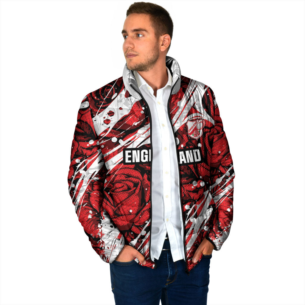 2026 Autumn Rugby Nations England Custom Padded Jacket Red Rose Majestic Motif