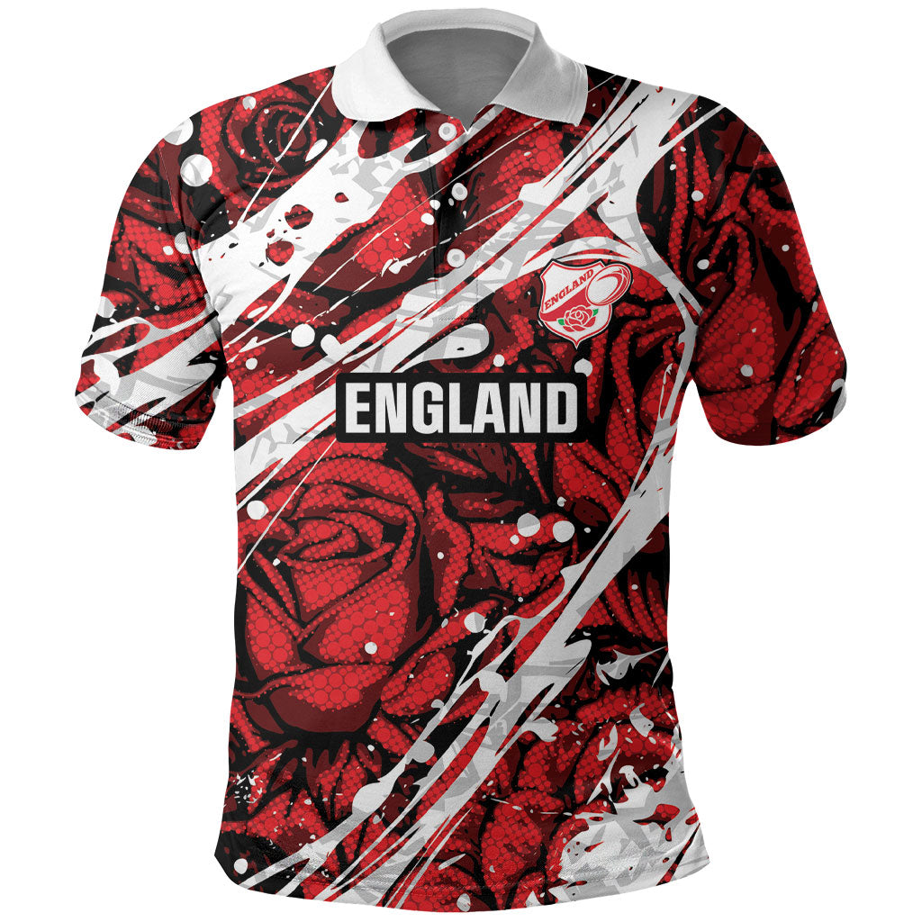 2026 Autumn Rugby Nations England Custom Polo Shirt Red Rose Majestic Motif